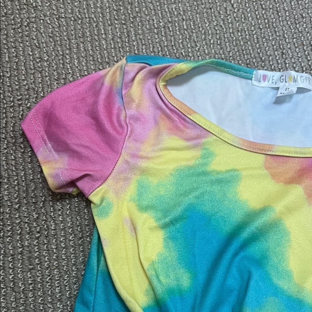 Love Glam Girl Unicorn Tie-Dye Kids T-Shirt - Picture 5 of 6